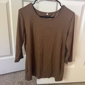 Brown Plain Sweater Top | Cozy Everyday Essential